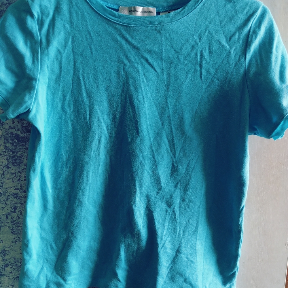 Marisa Christina light blue size medium short sleeve shirt